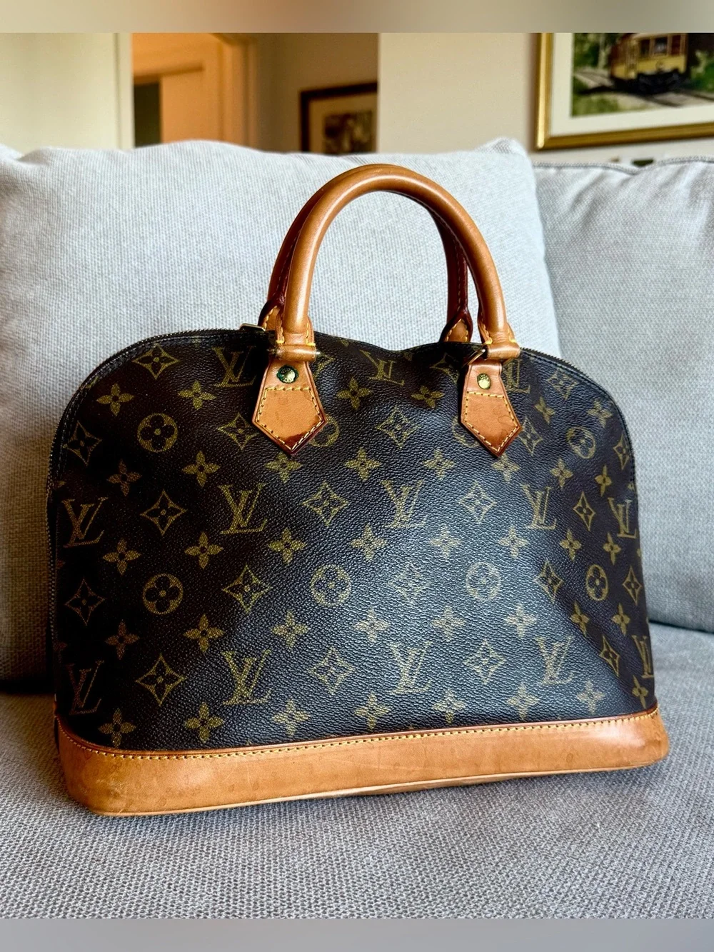 Louis Vuitton Brown Monogram Alma PM Tote Bag LV